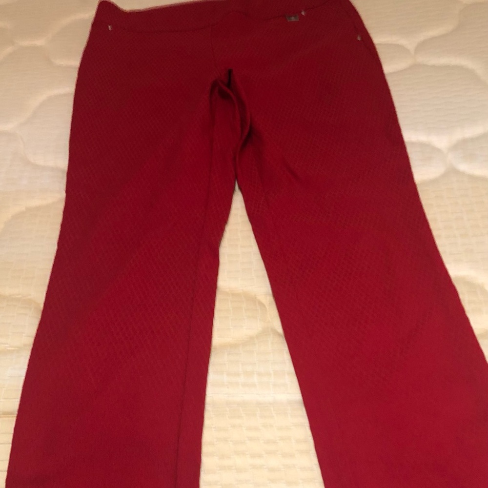 Red pull up pants